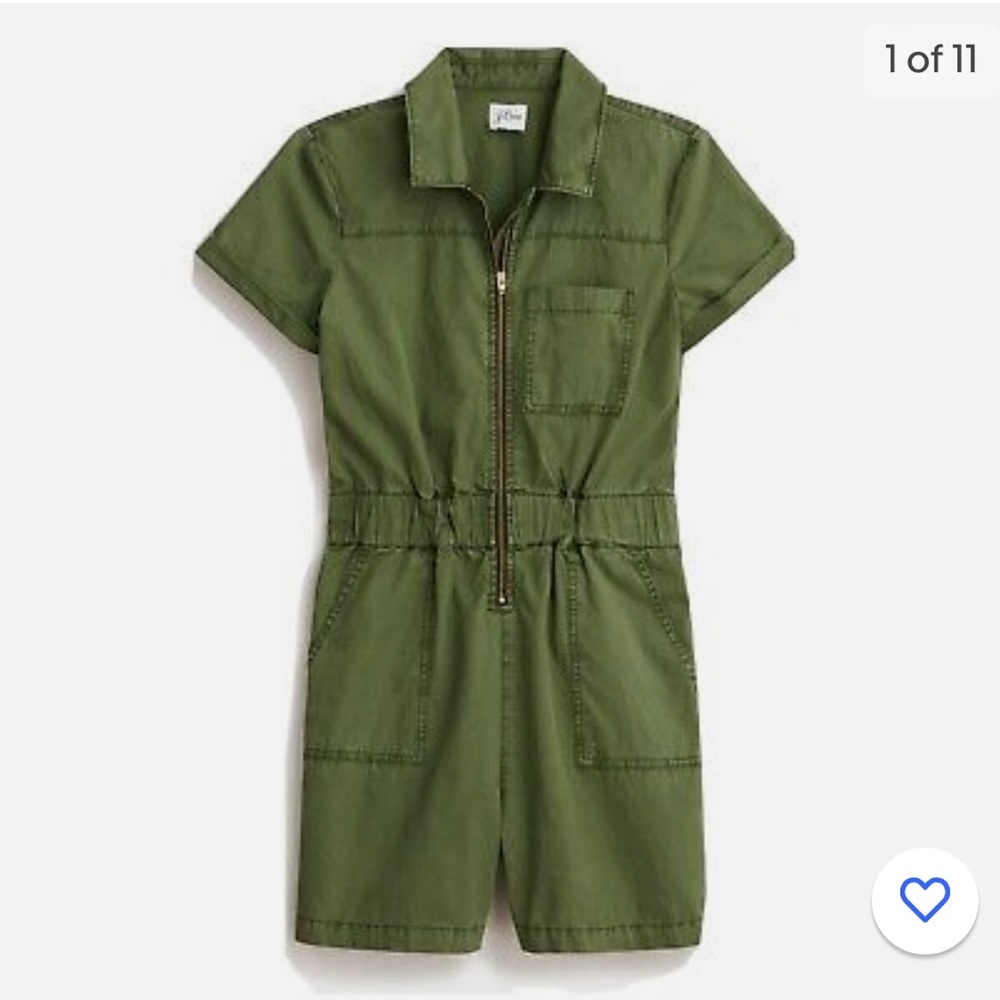 Army Green shorts jumpsuit from J Crew